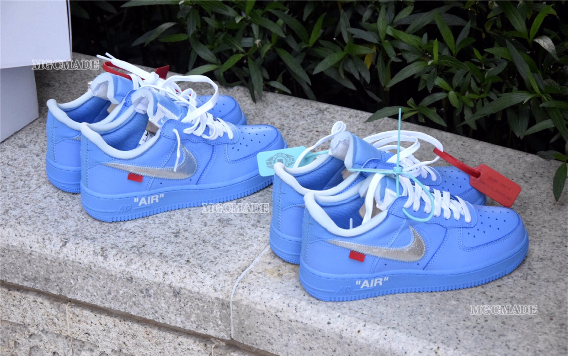 air force 1 x off white mca af1 蓝色 艺术馆限定 真假对比_哔哩