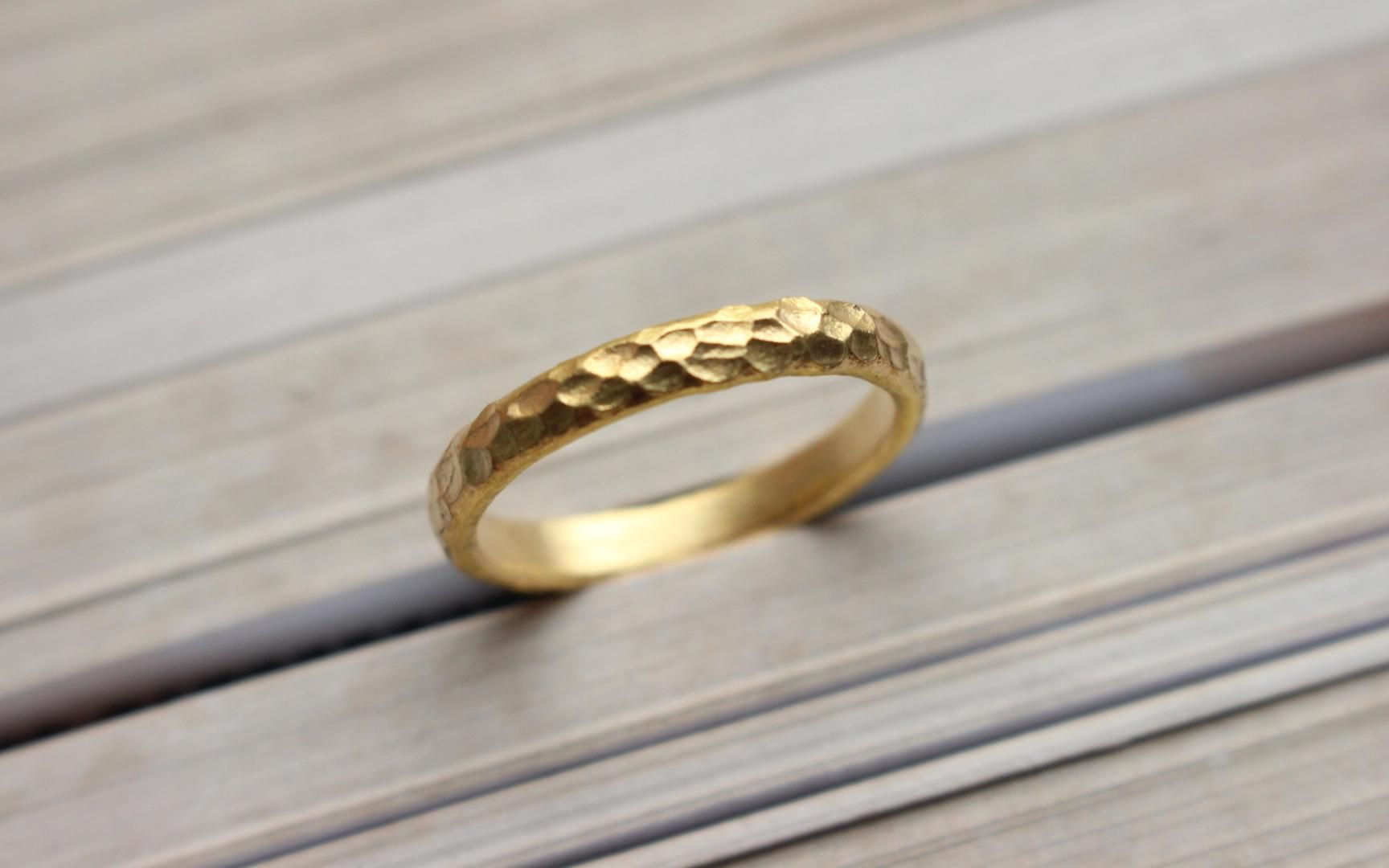黄金首饰改款 锤纹戒指