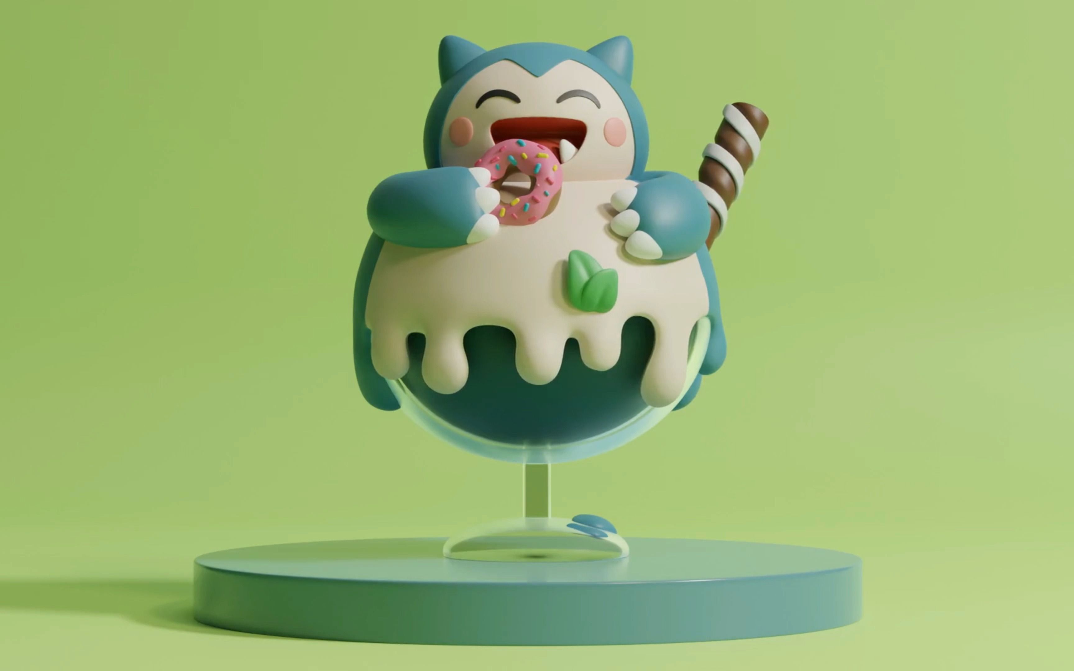 【zbrush】冰淇淋系列之卡比兽