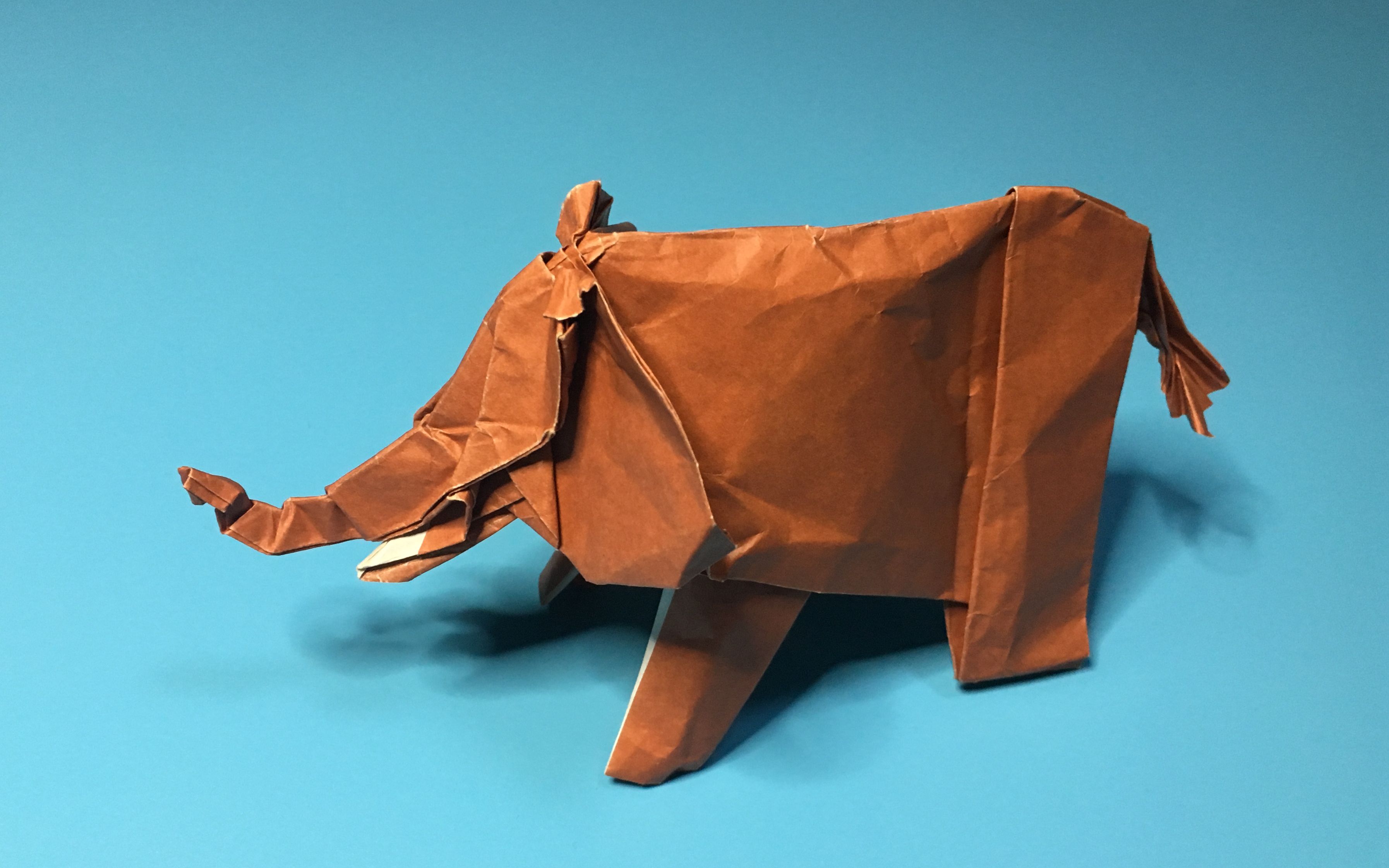 手工折纸教程—初次挑战这样折大象(第4课完结),你想尝试吗?