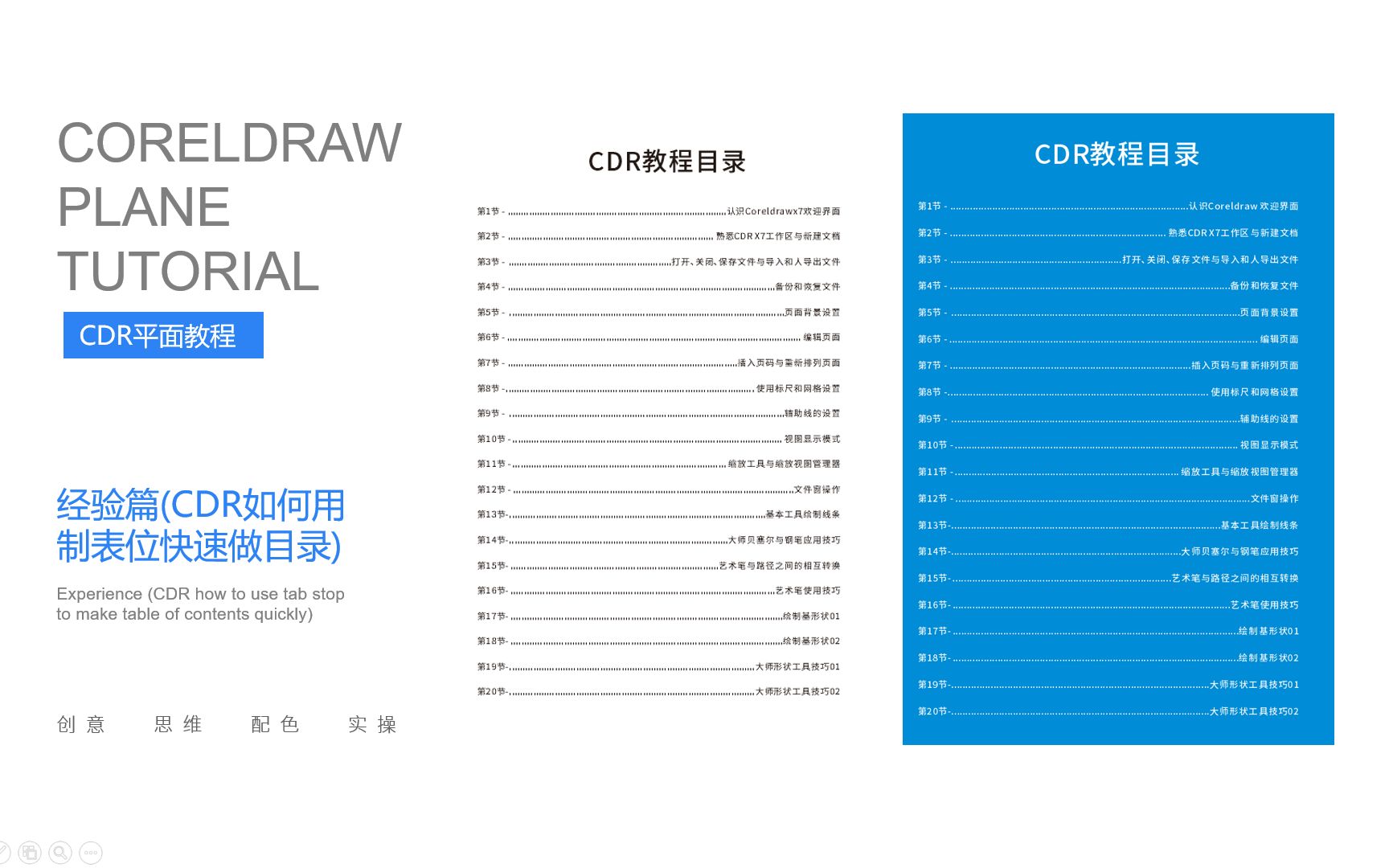 【CDR教程】CDR如何用制表位快速设计目录,经验分享哔哩哔哩bilibili