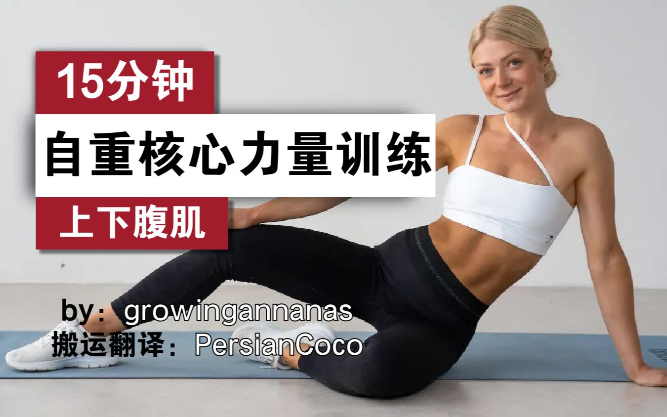 【growingannanas】22.04.02更新！Anna的15分钟核心力量 哔哩哔哩