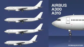 空客A300和A310白机身侧面图