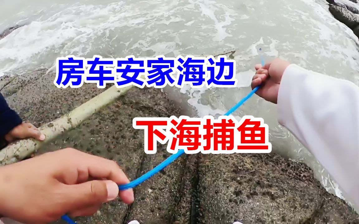 [图]网上买的抛网下海捕鱼，刚甩两网就遇到这么尴尬的事