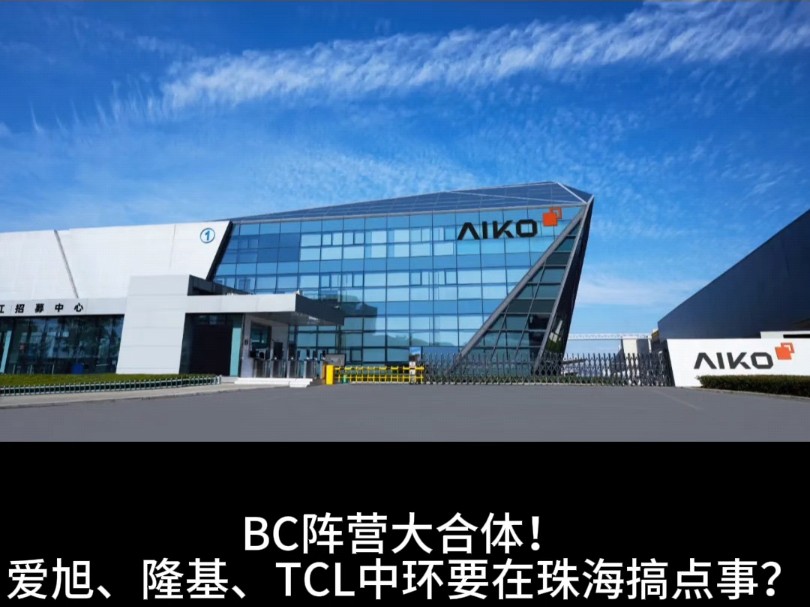 BC阵营大合体!爱旭、隆基、TCL中环要在珠海搞点事?哔哩哔哩bilibili