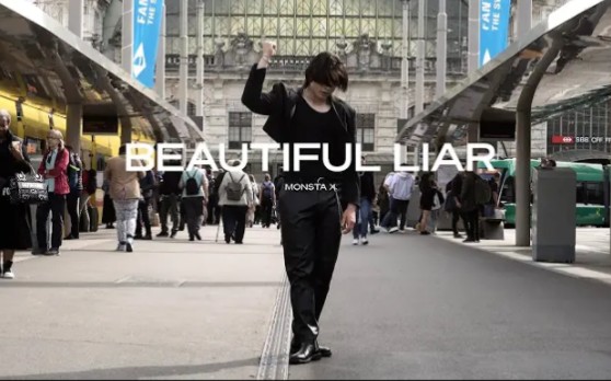 [kpop in public 瑞士小哥街头翻跳monsta x'beautiful liar'