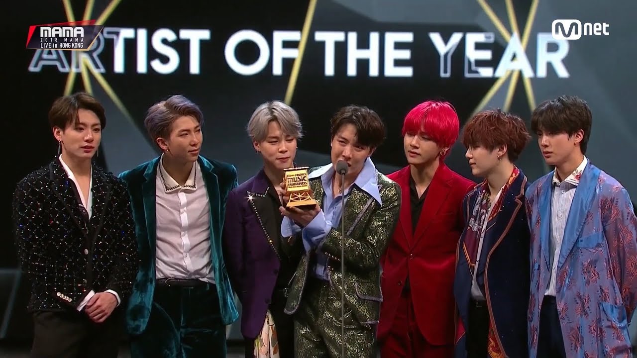 防弹少年团bts防弹少年团daesangsat2018mama艺术家oftheyeargrand