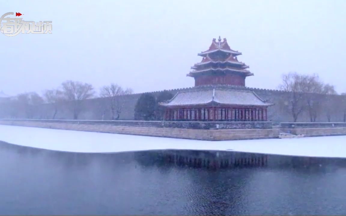 [图]故宫角楼白雪纷飞，历史感瞬间拉满