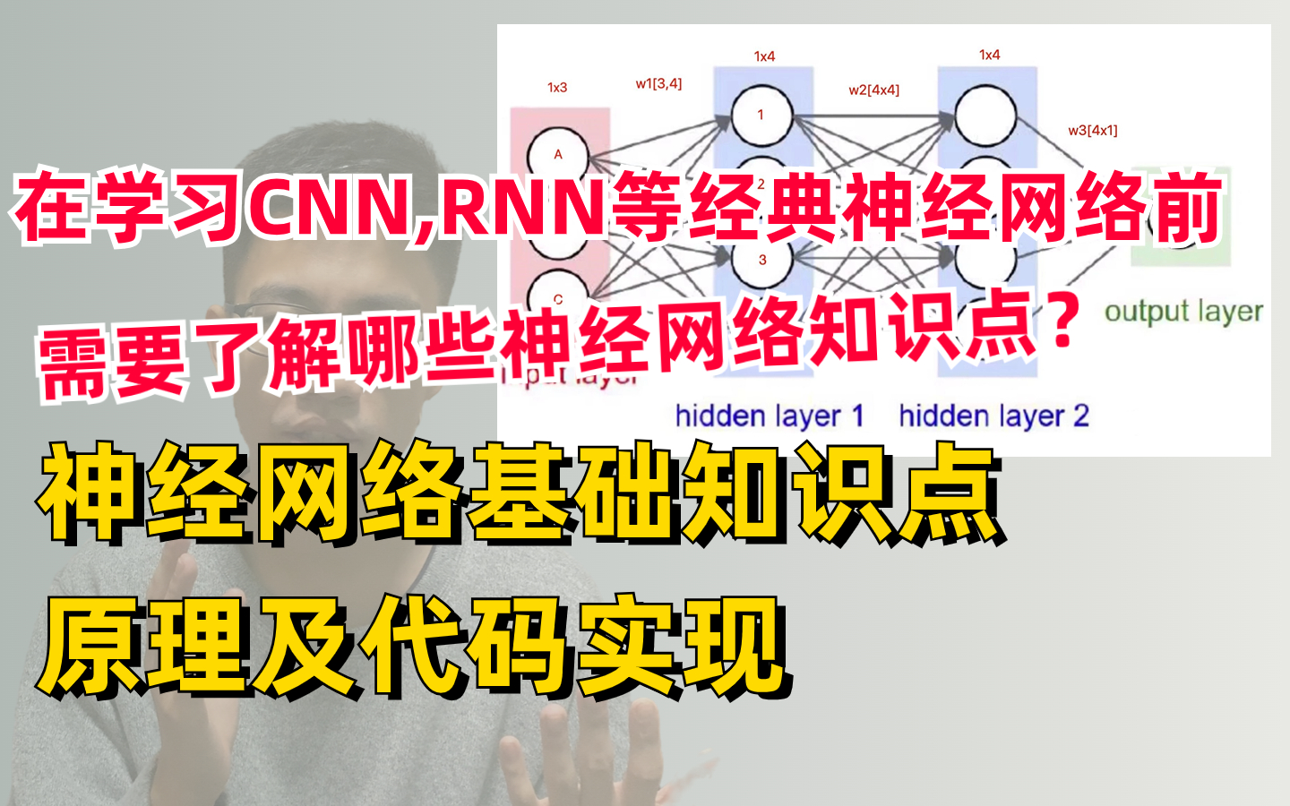 在学习CNN,RNN等经典神经网络前,需要了解哪些神经网络知识点?迪哥精讲神经网络基础知识点原理及代码实现,通俗易懂!哔哩哔哩bilibili