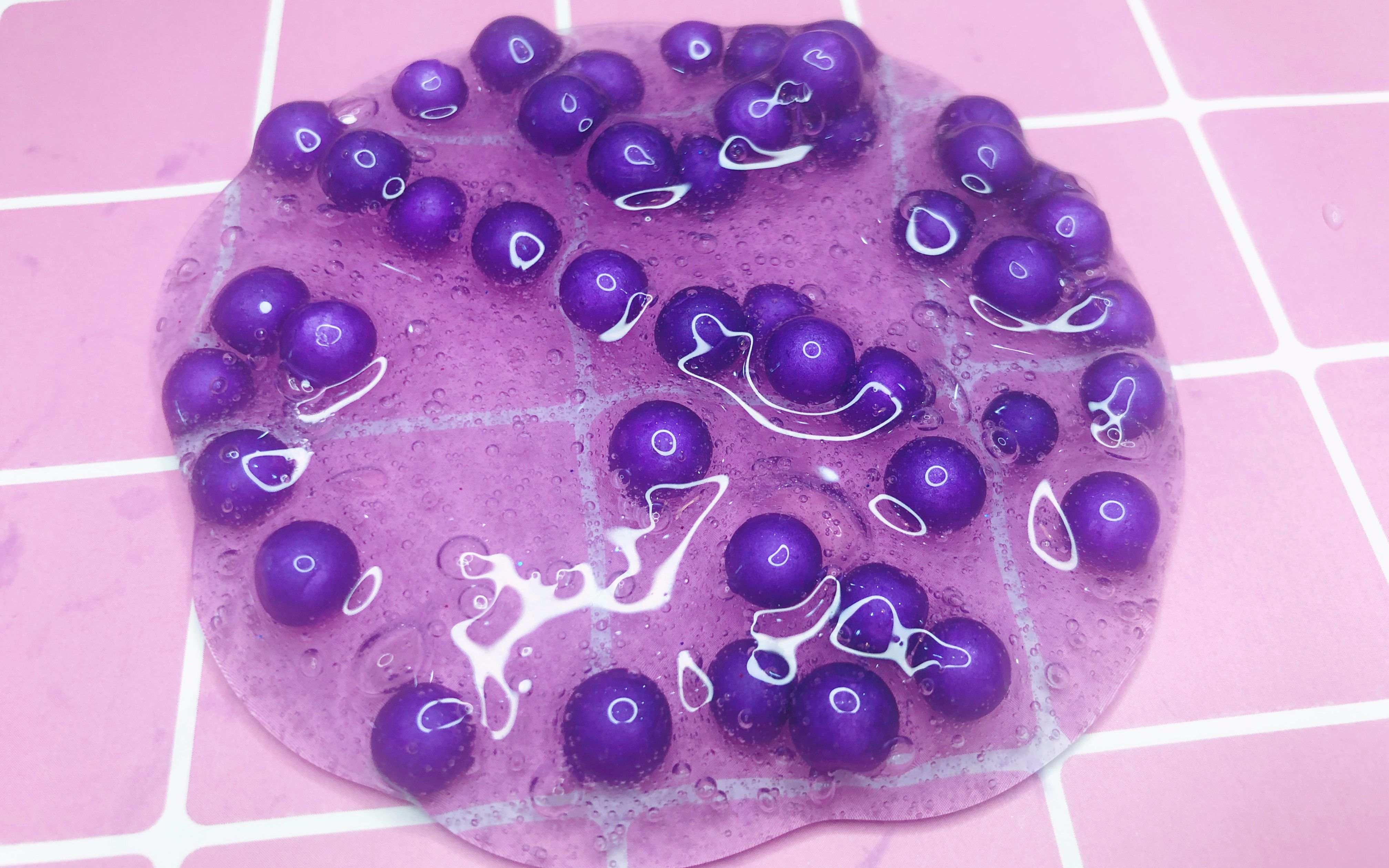 木易手工:水晶泥混入紫色的豆子,玩起来真解压!