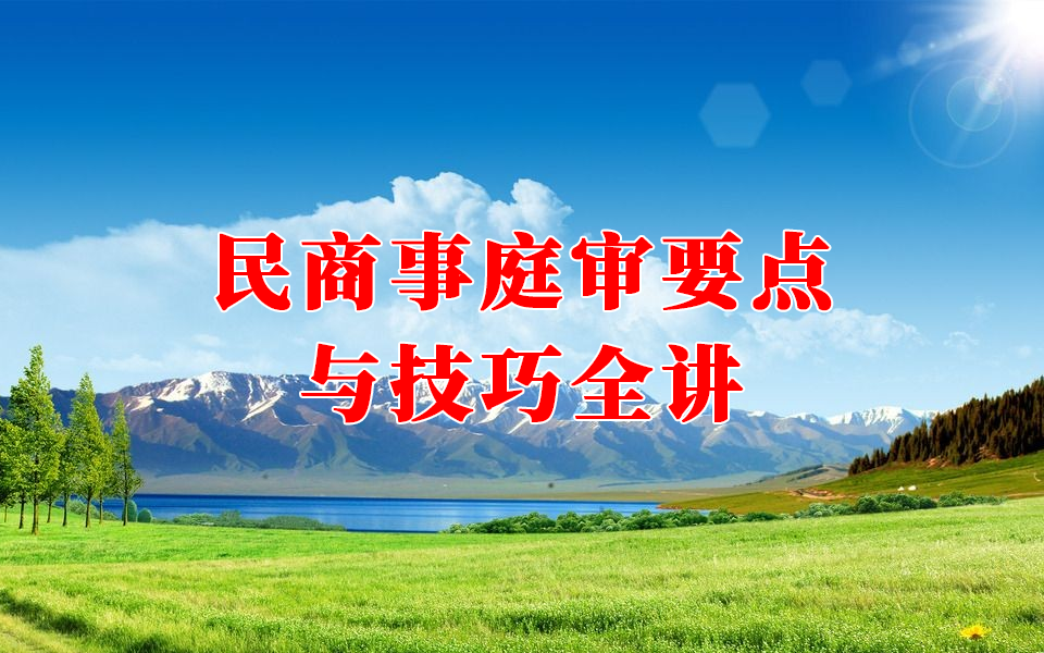 民商事庭审要点与技巧全讲哔哩哔哩bilibili