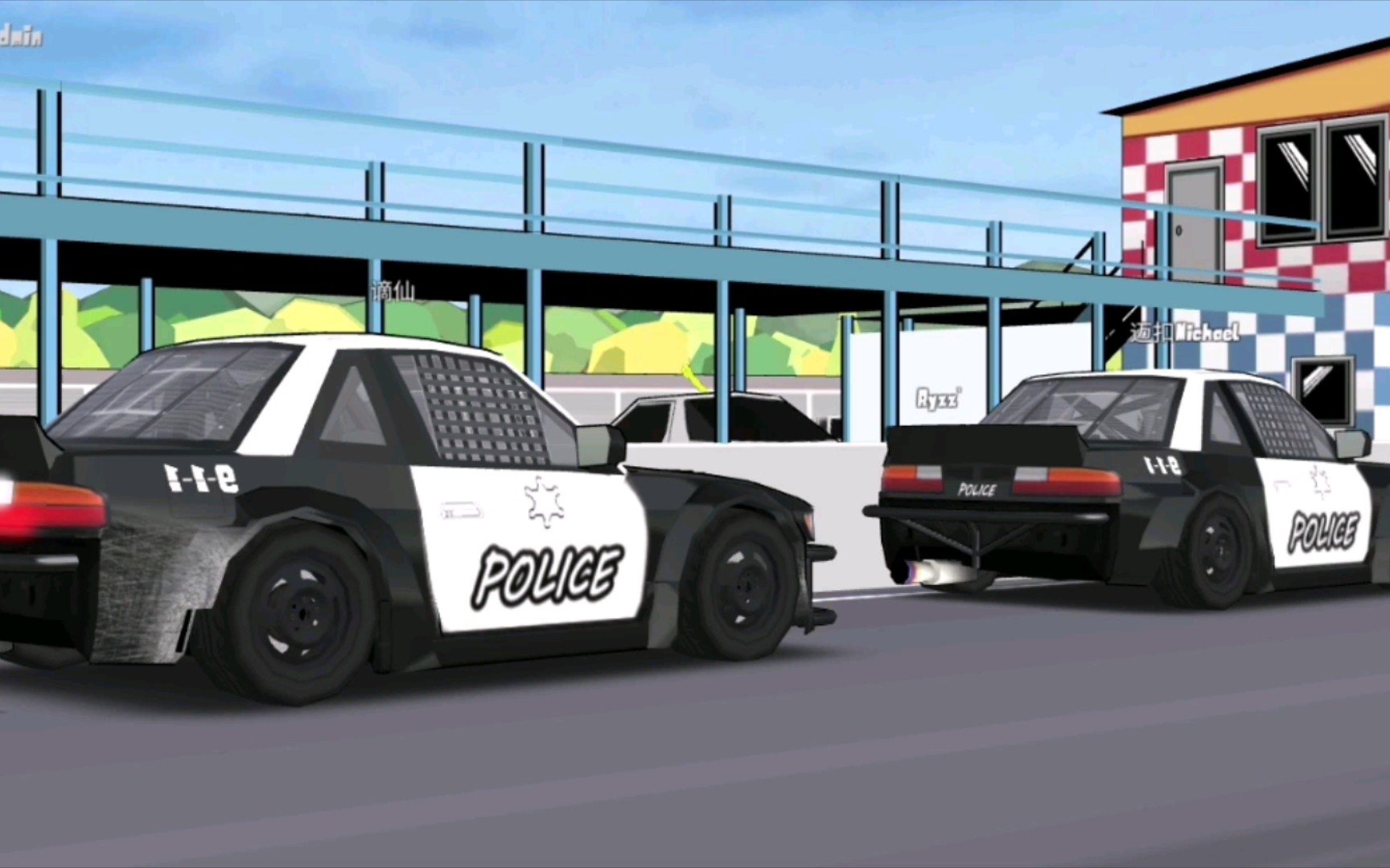 frl#当两辆警车亮着爆闪灯出现在公房