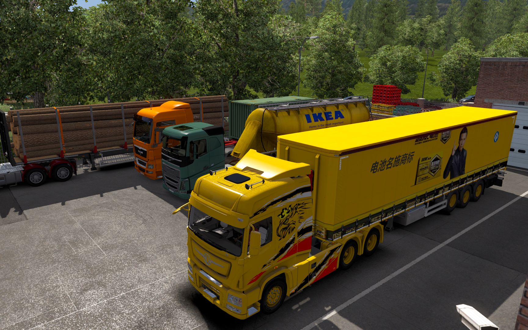 欧洲卡车模拟2东风天龙 超威货柜德国海尔布隆1:1地图4