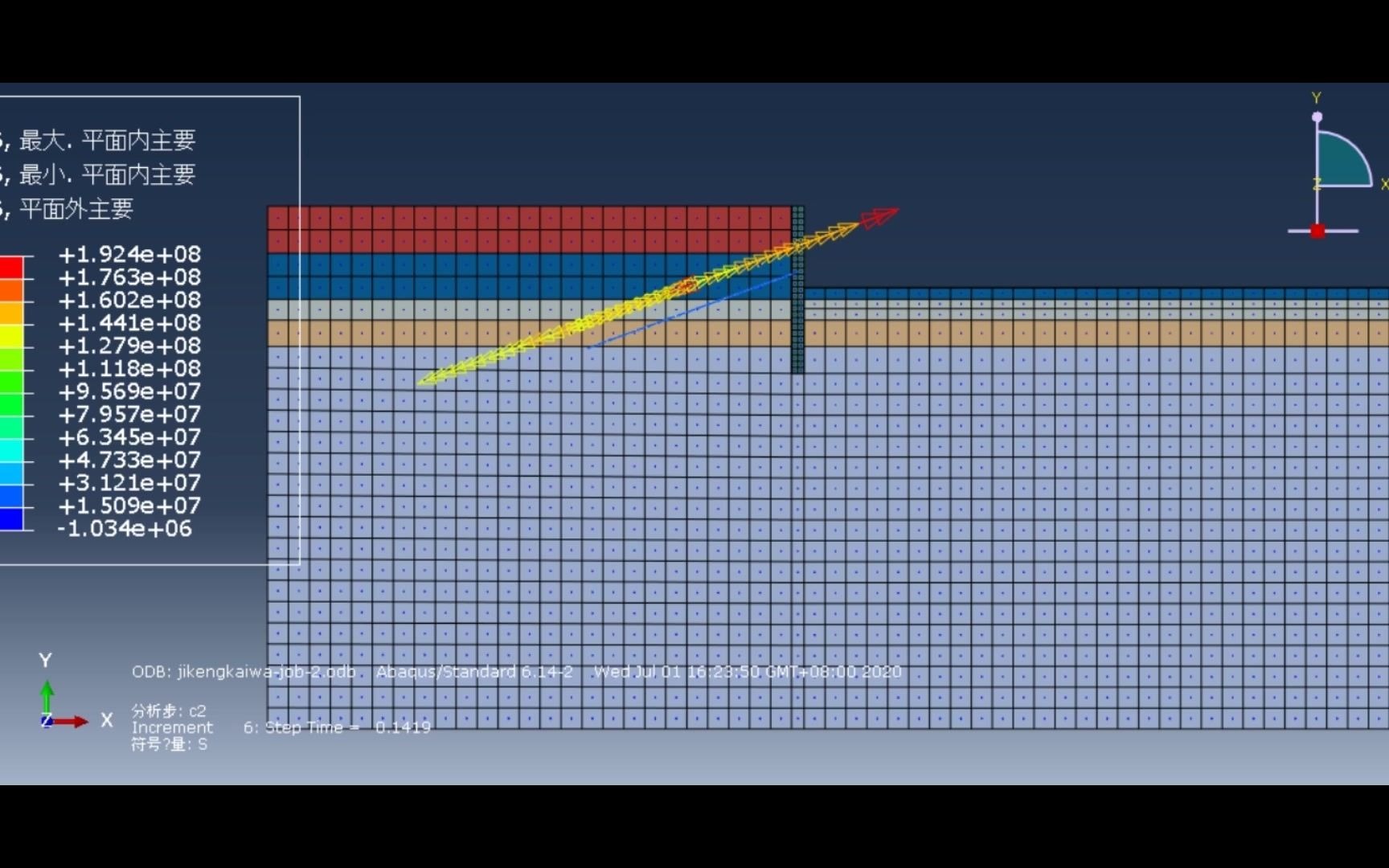 ABAQUS基坑开挖数值模拟分析基坑位移及锚索应力变化哔哩哔哩bilibili