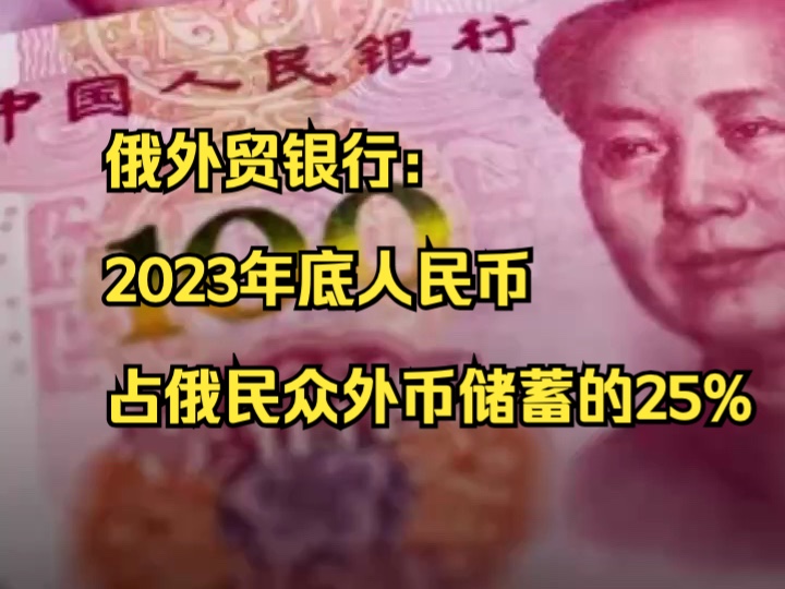 俄外贸银行:2023年底人民币占俄民众外币储蓄的25%哔哩哔哩bilibili