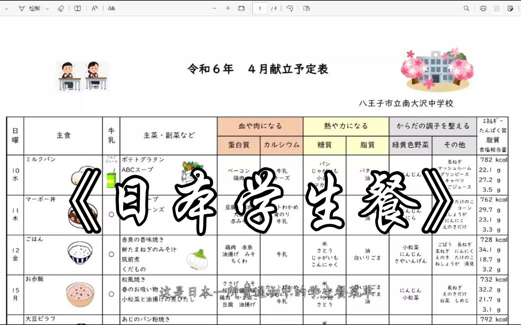 日本某初中学生餐菜单流出.竟然有麻婆豆腐?