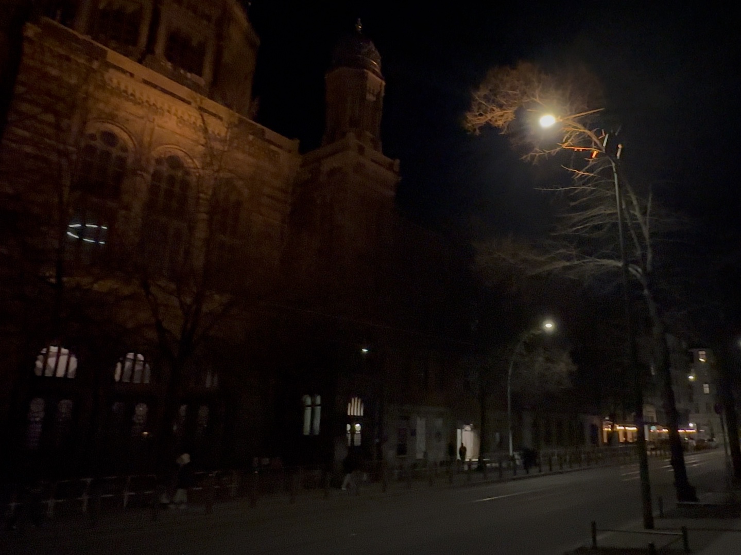 柏林老犹太教堂附近夜景