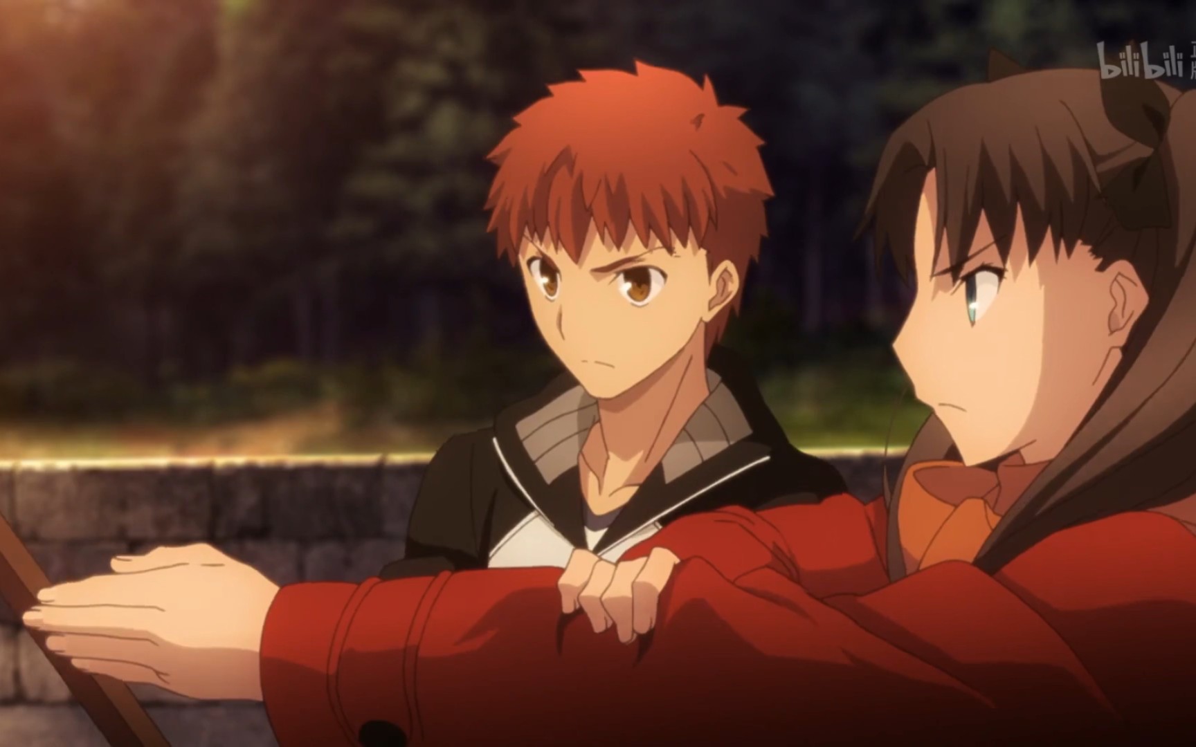 士郎和远坂凛的撒粮瞬间