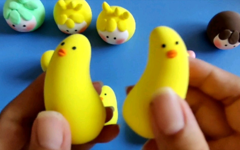 可可爱爱小黄鸡,超轻粘土手工