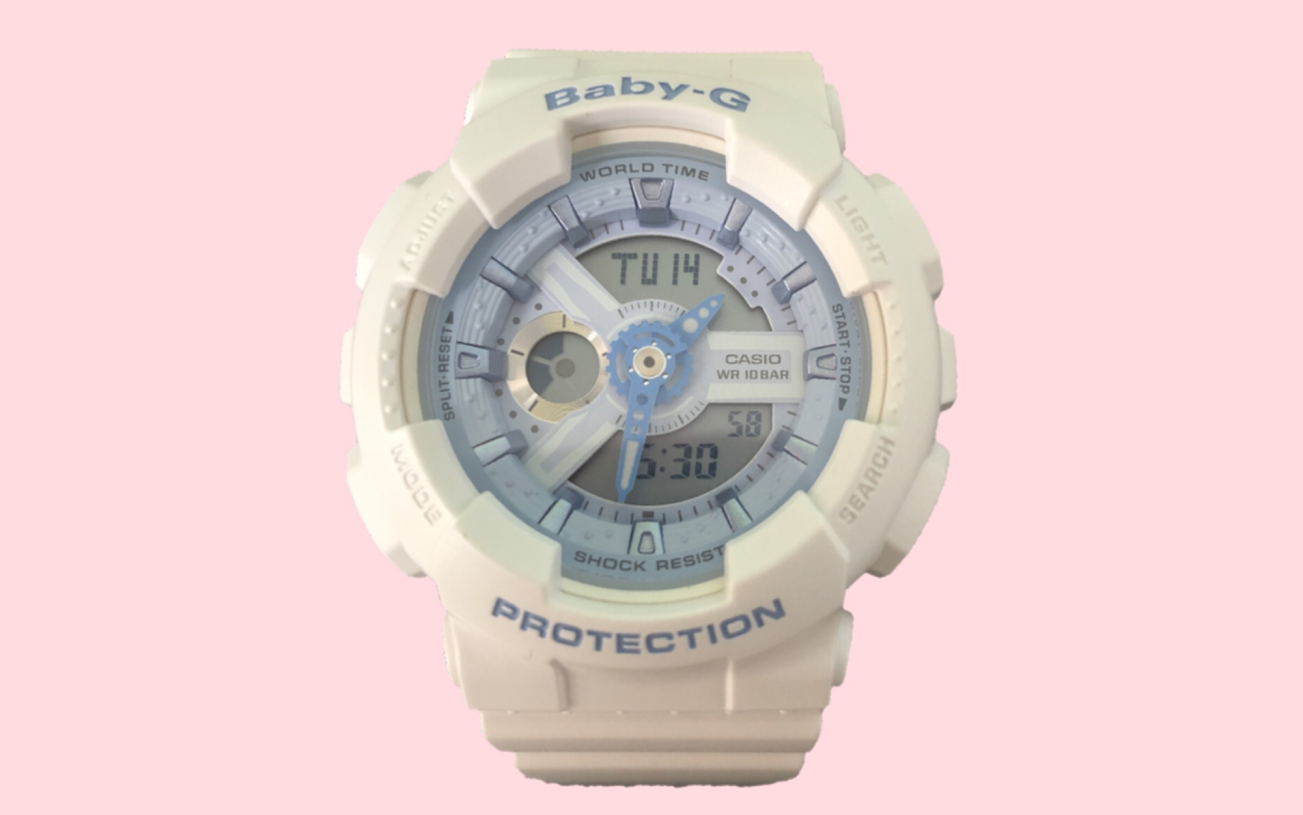 卡西欧baby-g白蓝,不专业开箱,女表,清新.