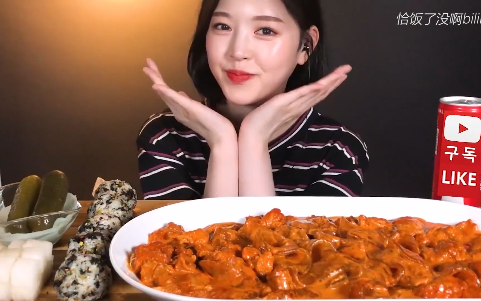 【boki】韩国吃播 小姐姐深渊巨口 麻辣鸡块宽粉 紫菜包饭 腌黄瓜