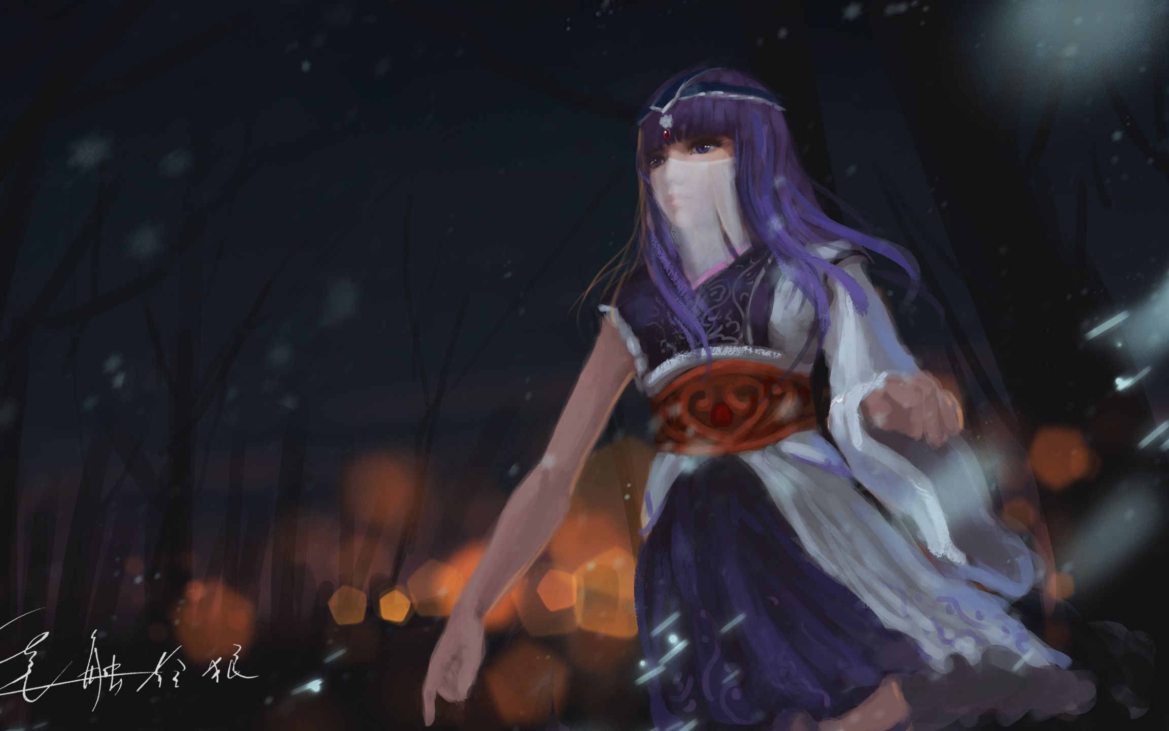 【绘狼】板子速画一个少司命,雪中有佳人, 娇容绝红尘