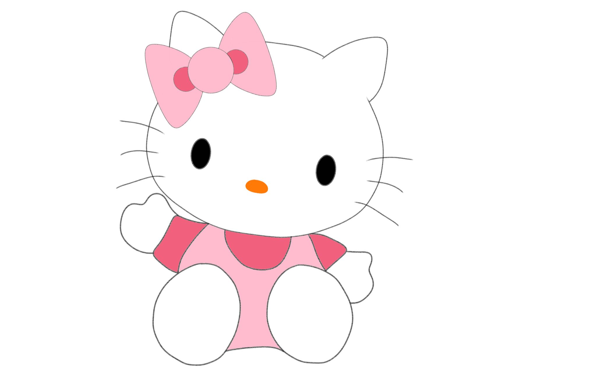 【双语儿童画】凯蒂猫𐟒—Hello Kitty~零基础教程(带讲解)哔哩哔哩bilibili