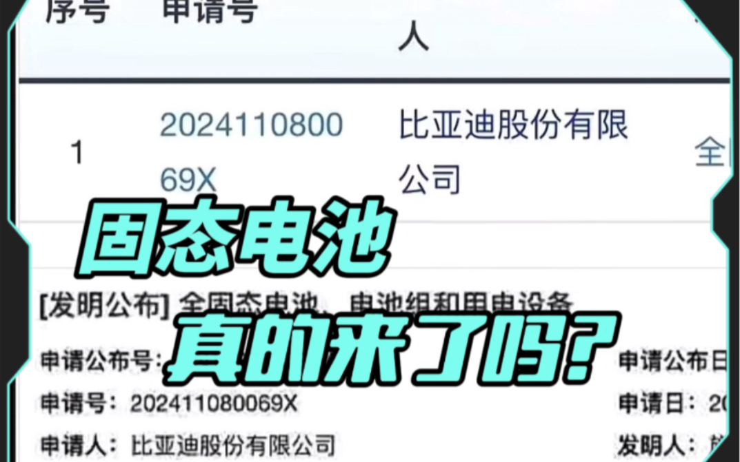 固态电池真的来了吗?比亚迪发布固态电池相关专利!哔哩哔哩bilibili