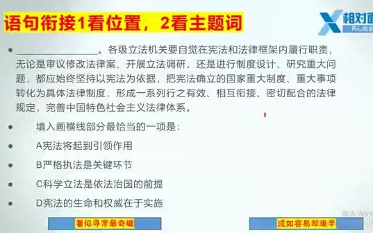 【国家/省公务员笔试】语句衔接1看位置,2看主题词哔哩哔哩bilibili