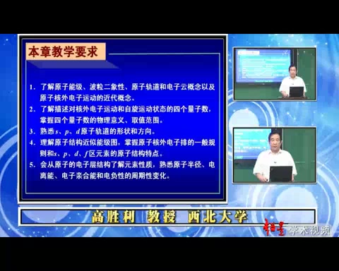 [图]西北大学 无机化学与化学分析 全106讲 主讲-赵景婵 高胜利 视频教程