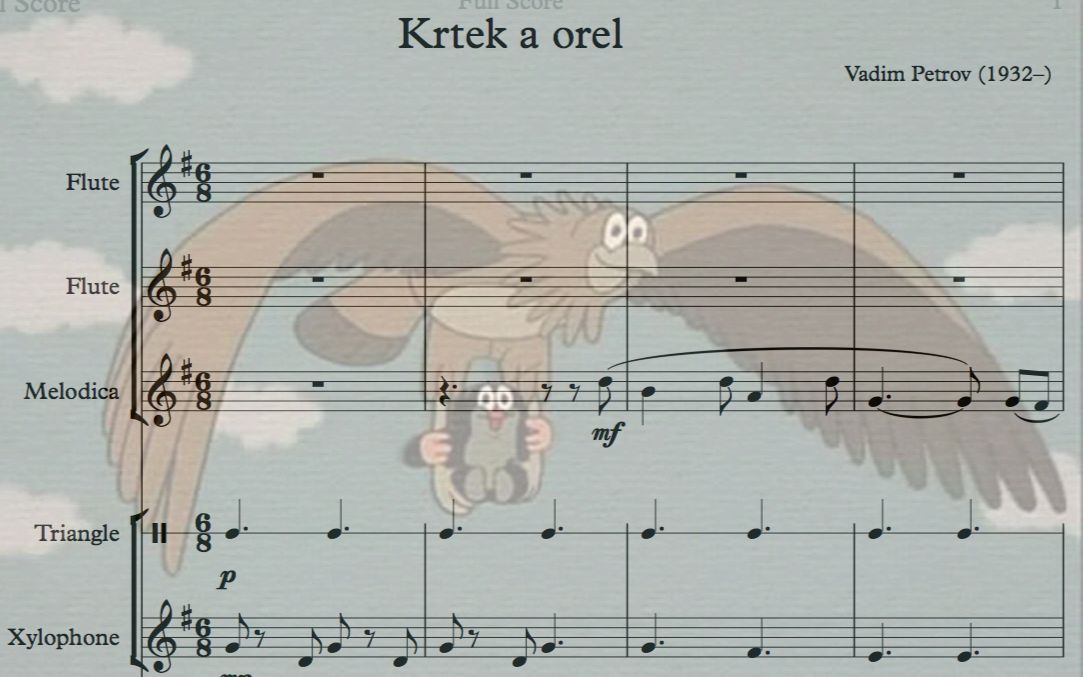 [图]【编曲】[Score] 鼹鼠的故事 - 鼹鼠与鹰 背景音乐 BGM (Krtek a orel)