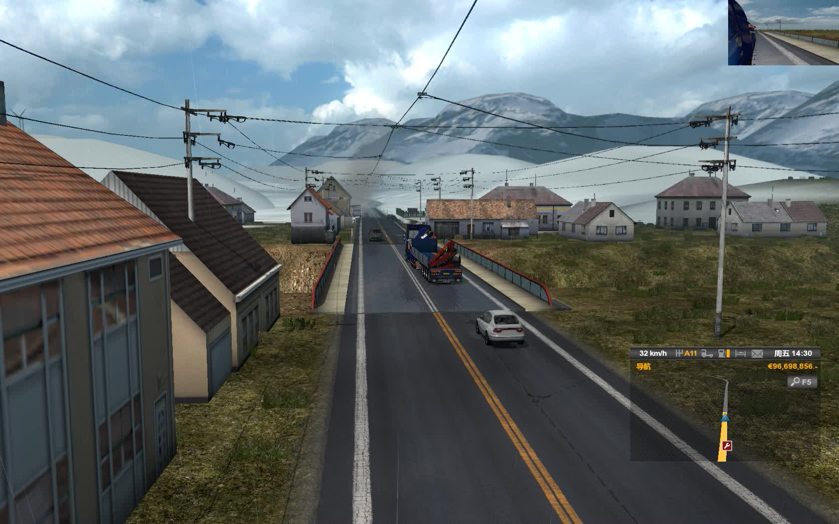 欧洲卡车模拟2秘鲁山路地图冬夏交界的地方最后却不正经了是听歌的