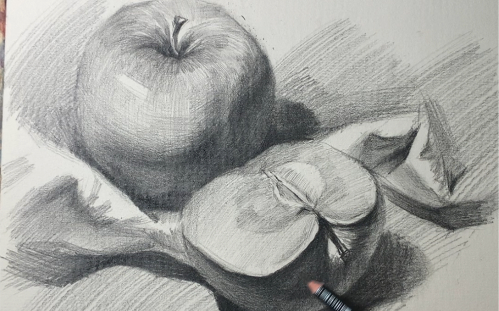 郑州61金阳光画室 素描"苹果"上色