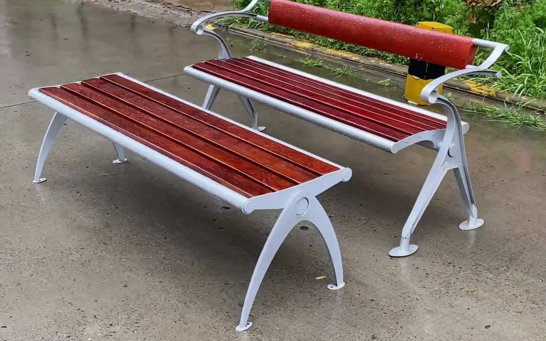 菠萝格公园椅,户外公园椅,公园椅细节和承重力视频展示