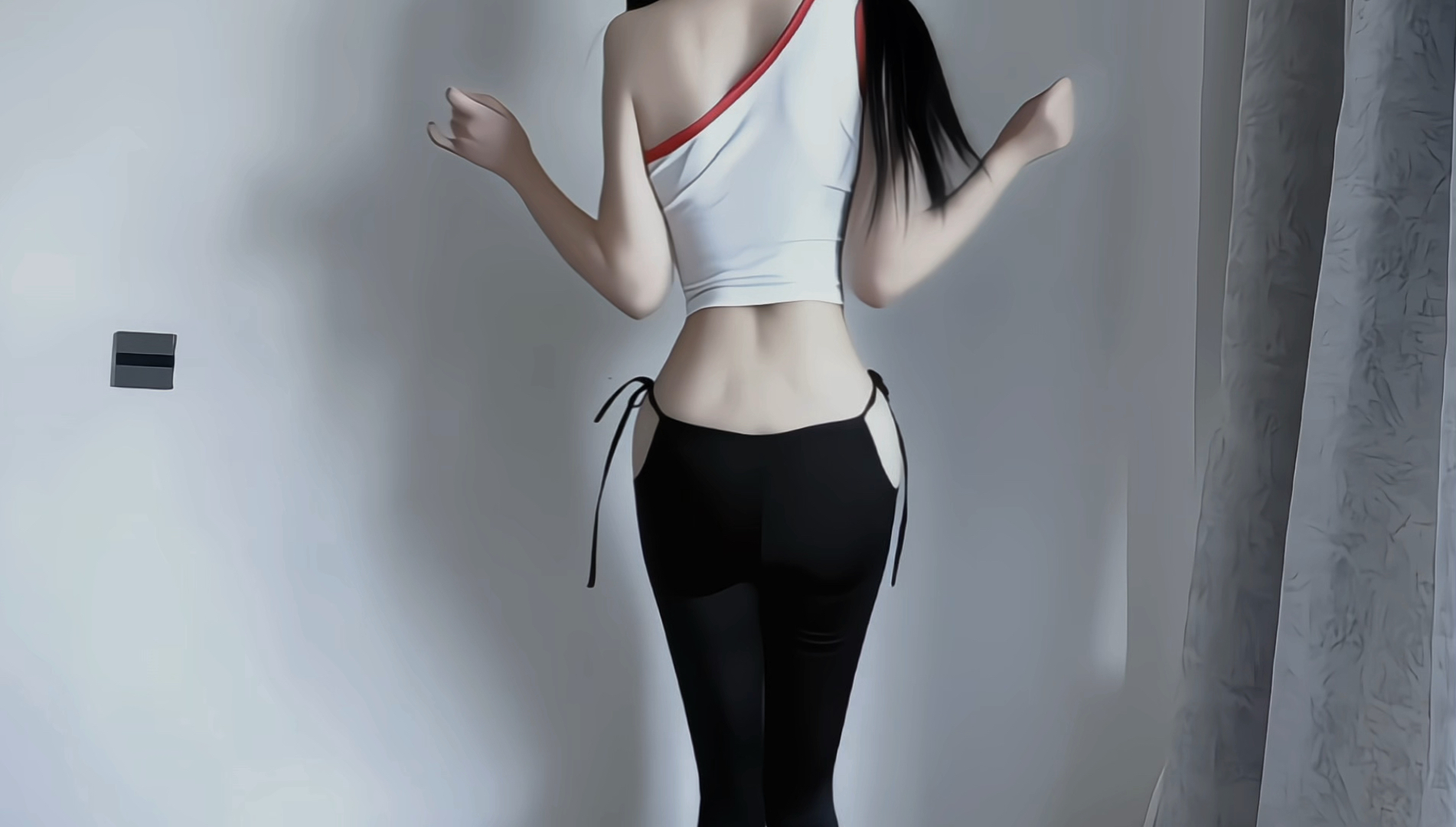 后背夹摇～瑜伽裤yes～
