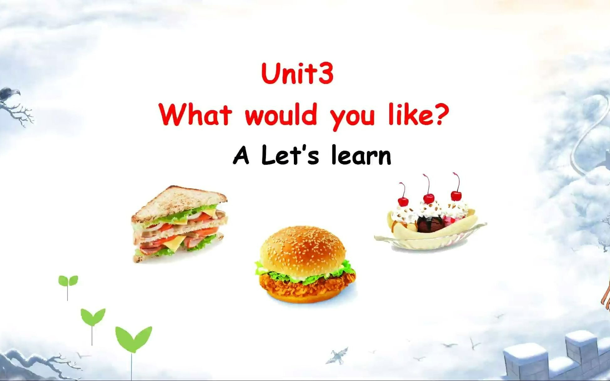 [图]讲解视频；PEP五年级上册Unit 3 What would you like Part A let's learn --Anna