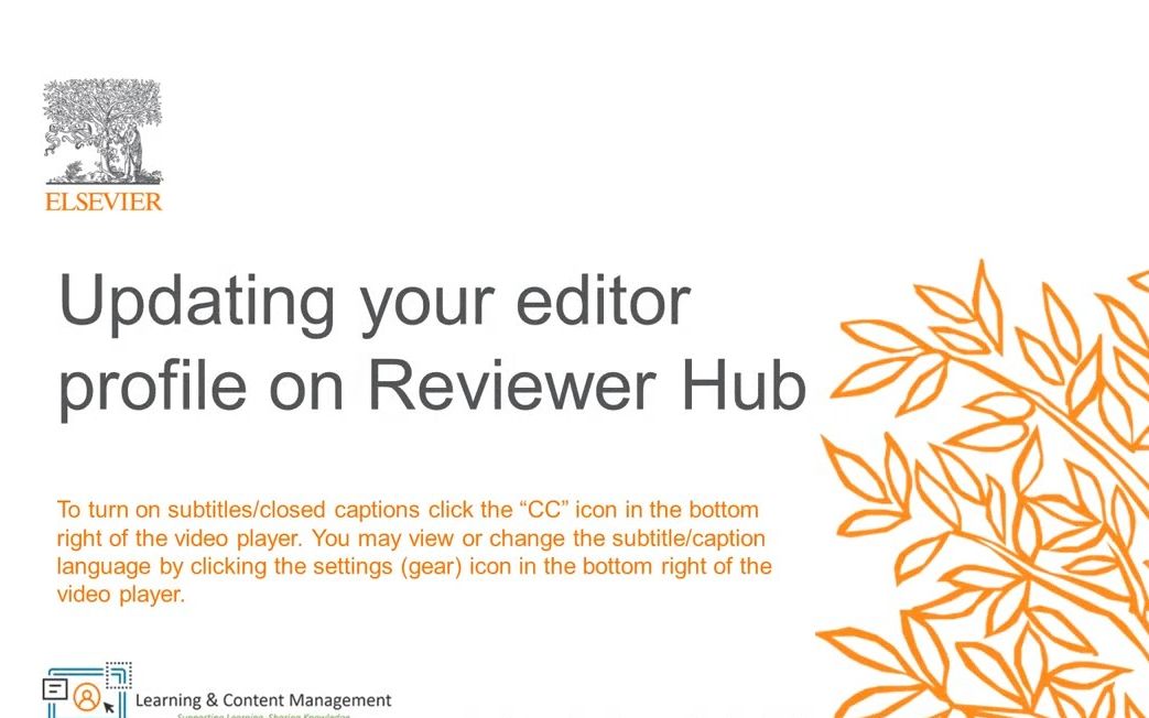 如何在 Reviewer Hub 更新我的编辑资料?【爱思唯尔Editorial Manager使用指南】哔哩哔哩bilibili