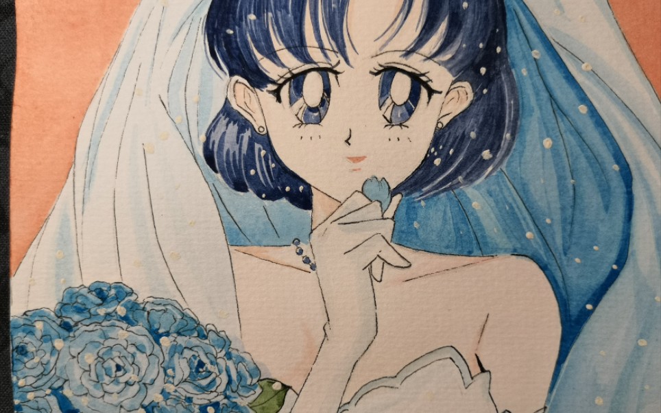 【水彩-美少女战士系列61水野亚美】学霸型千金小姐,性格温柔