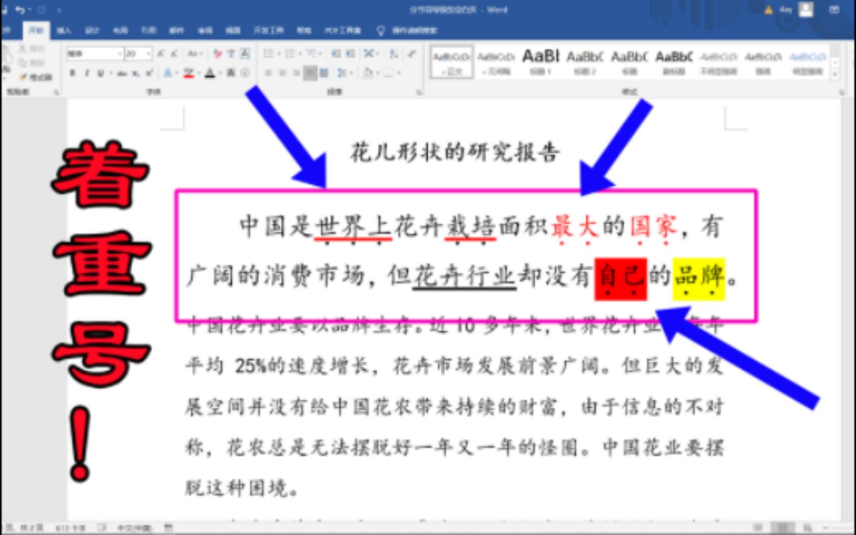 word文档怎样添加着重号?各式各样的着重号能使文章重点更加突出哔哩哔哩bilibili