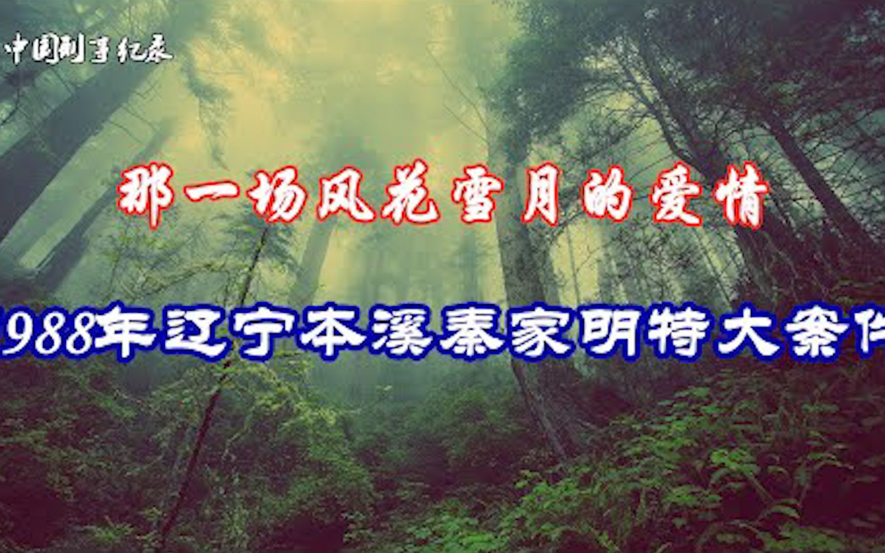 为了那一场风花雪月的爱情 1988年辽宁本溪秦家明特大案哔哩哔哩bilibili