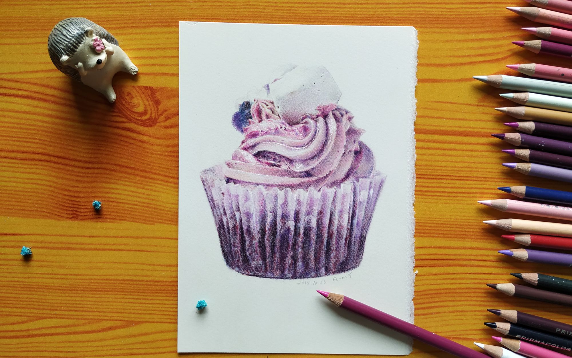 【彩铅美食教程】纸杯蛋糕6 下午茶时间到啦·彩铅绘画甜点系列_哔哩