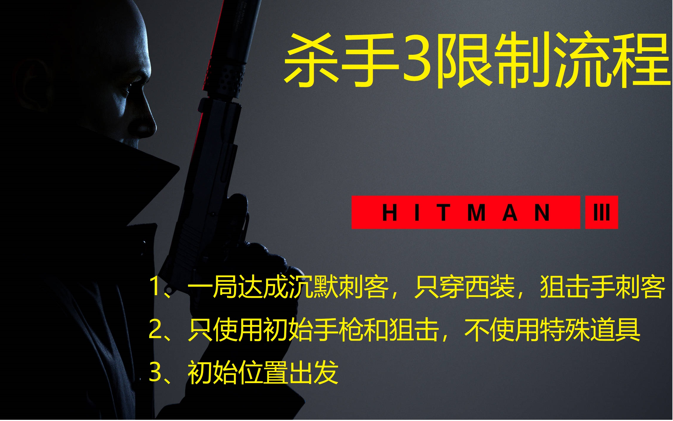 [图]杀手HITMAN3道别攻略，一局达成只穿西装沉默狙击手刺客，初始位置什么都不带