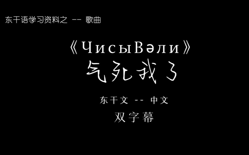 [图]【东干文化研究】之--歌曲 「Чисы Вәли」气死我了 中文-东干 双字幕 演唱：Рустам Арбуду