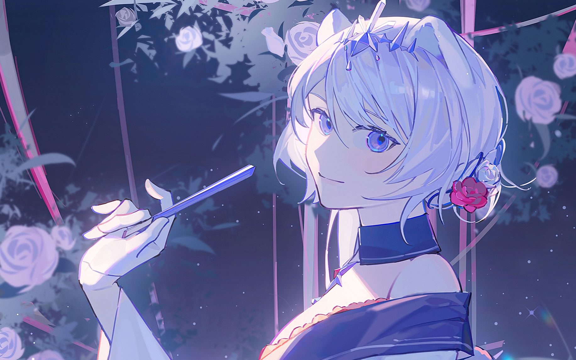 【procreate过程】一个白玫瑰稿