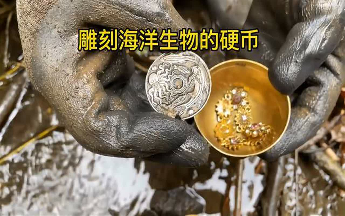 荒野挖出雕刻海洋生物的硬币!这是什么时期的产物?哔哩哔哩bilibili