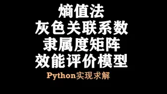 【论文复现6】python实现熵值法、灰色关联系数、隶属度矩阵、效能评价模型的求解