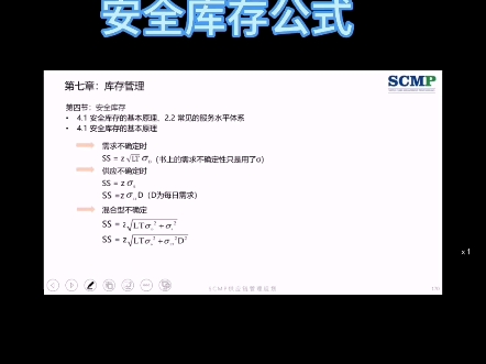 不同情况下有不同的安全库存计算公式,上面总结了三种情况下的安全库存公式,分别是供应不确定性,需求不确定性和都不确定性,这三种情况你都了解...