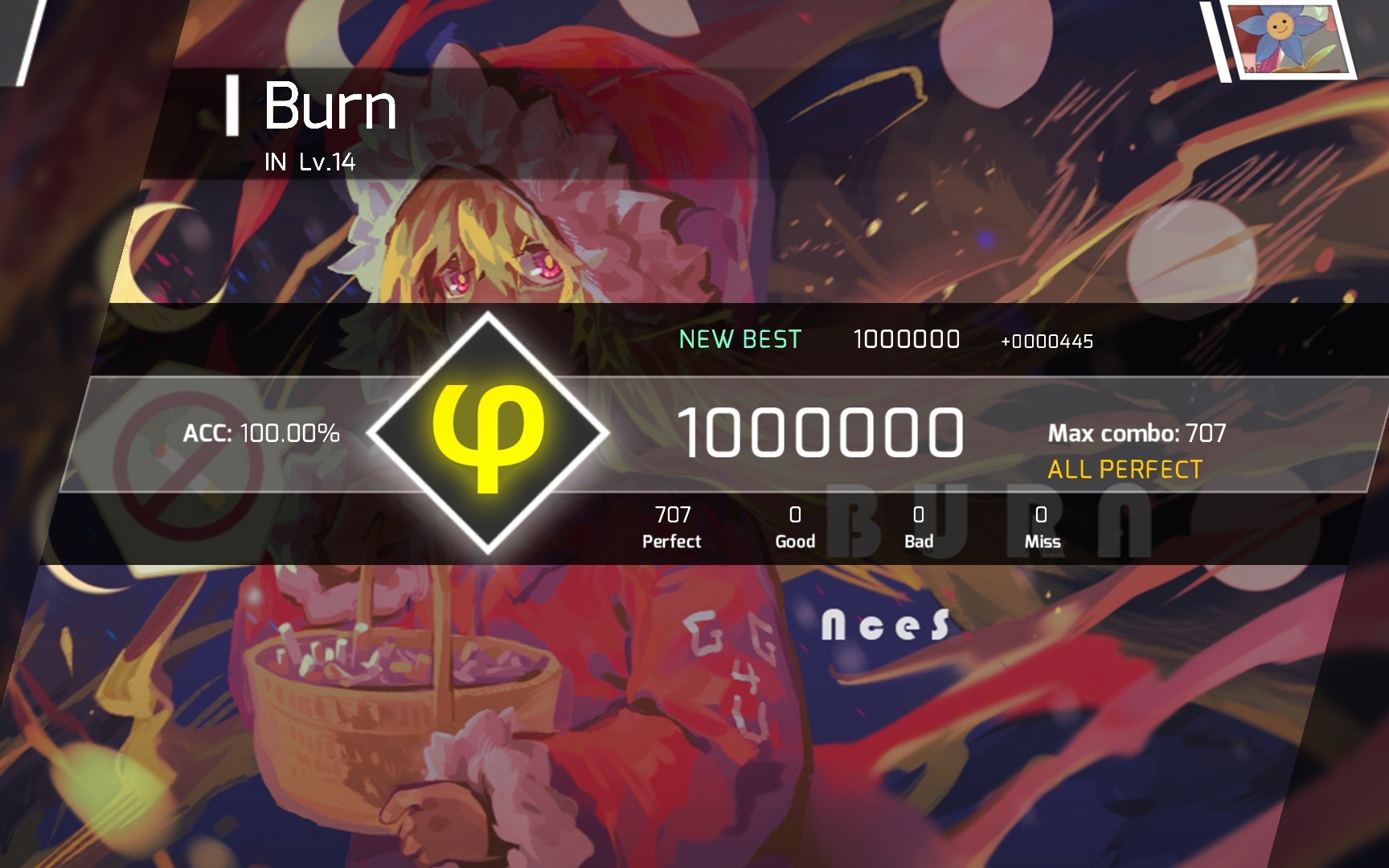 【phigros】burn in lv.14 φ100%