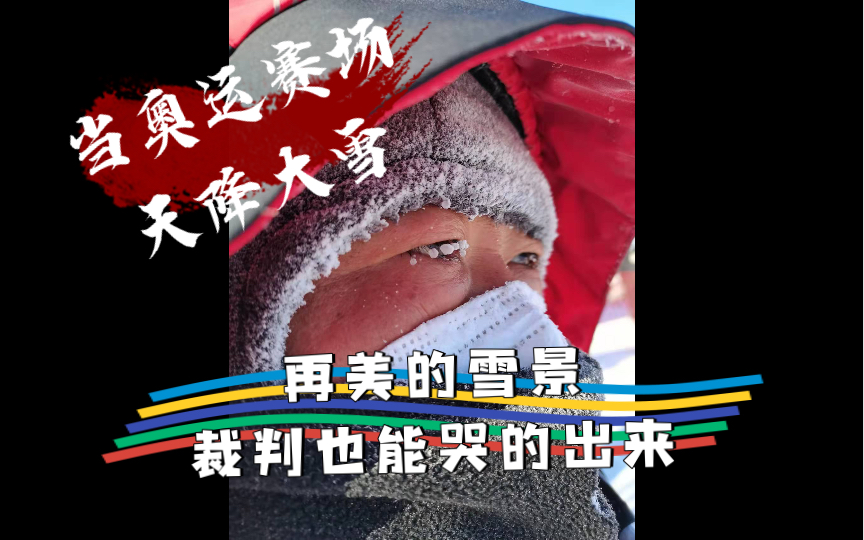 [图]当冬奥会比赛，遇上大雪，虽然很美，但是裁判要哭了