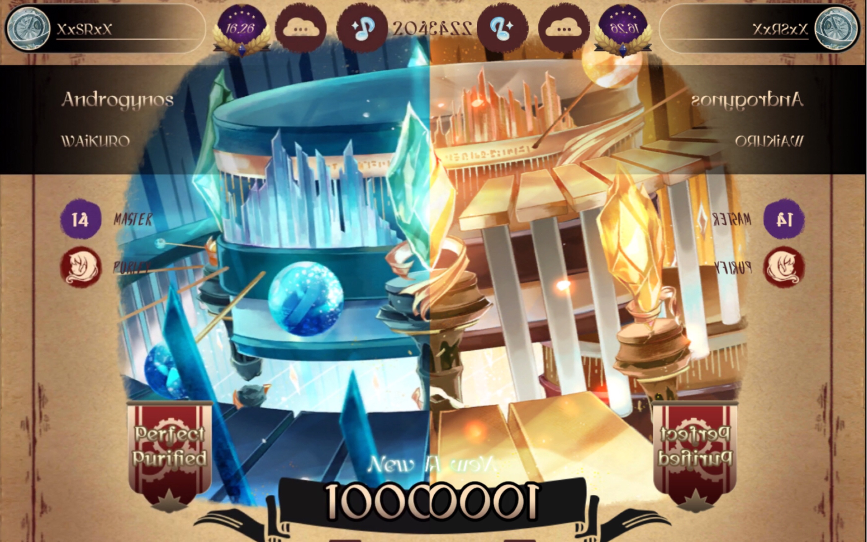 [图][Lanota] Andogynos A&B Master 14 Perfect Purified（双杀！）